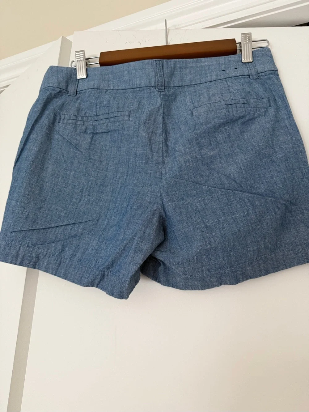 J. Crew Women's Chambray High-Waist Shorts - Light Blue